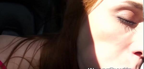  Redhead prostitute fucked and filmed near a Euro highway
